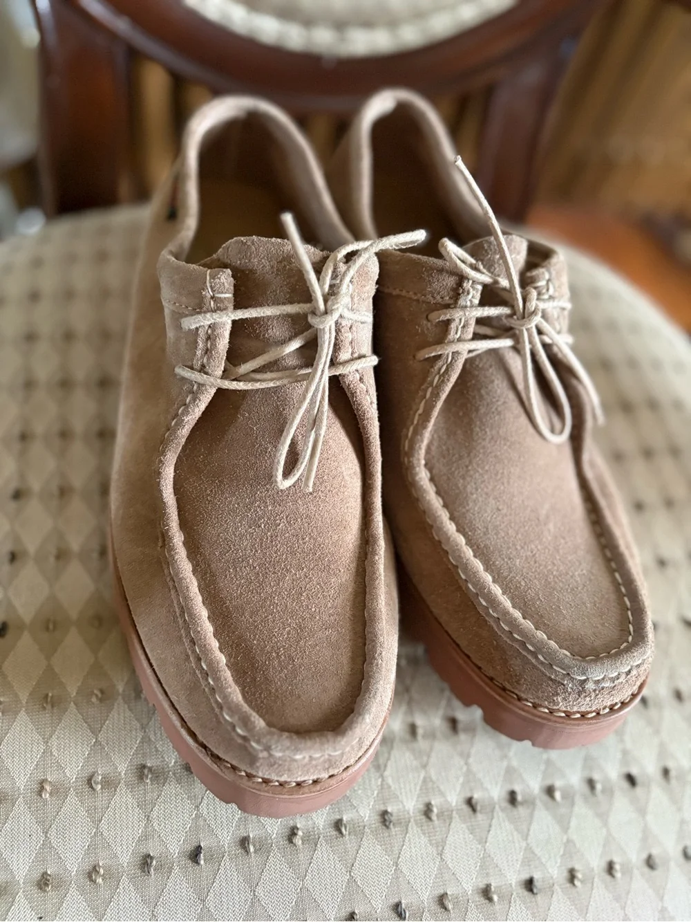 G.H. Bass Wallace Tan Suede Mocs Men’s 9.5EE 9.5 Wide Approx Women’s 11 W EUC